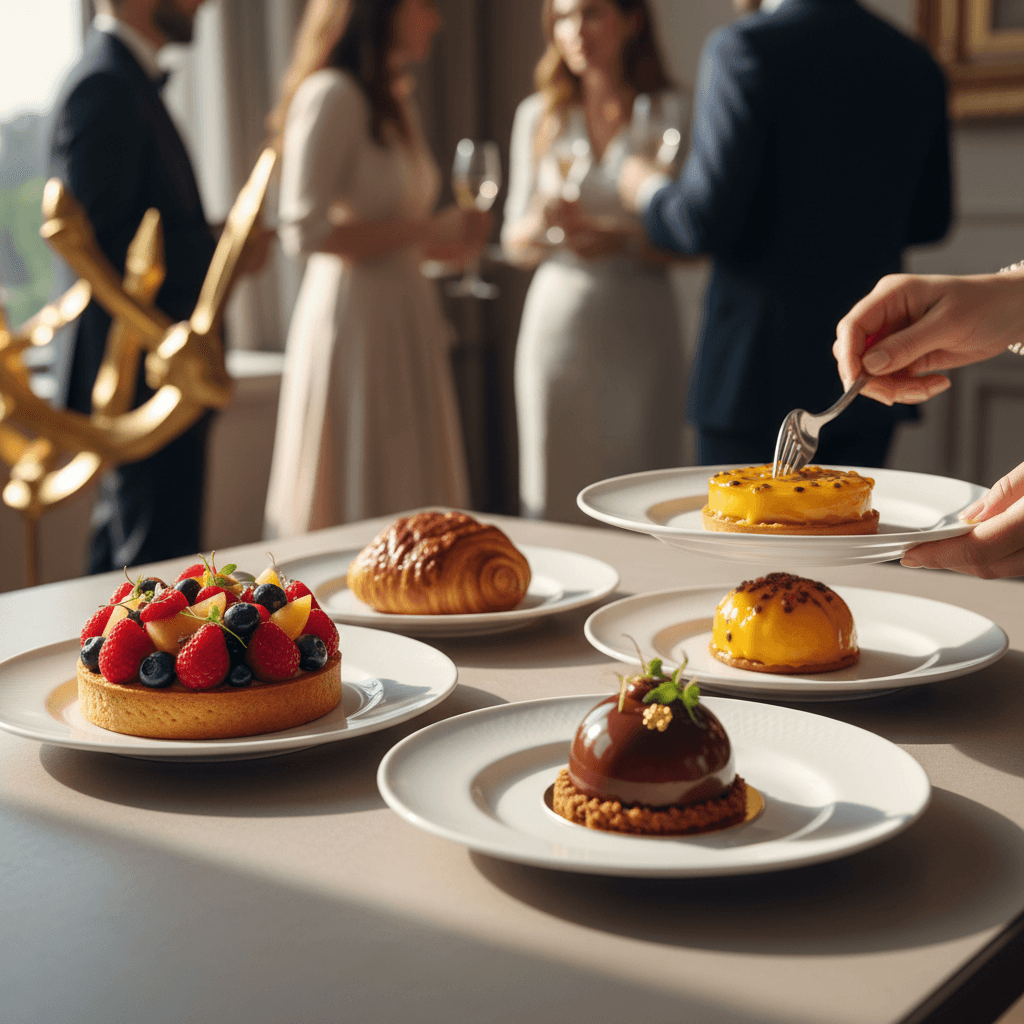 Artfully presented dessert spread from corporate catering