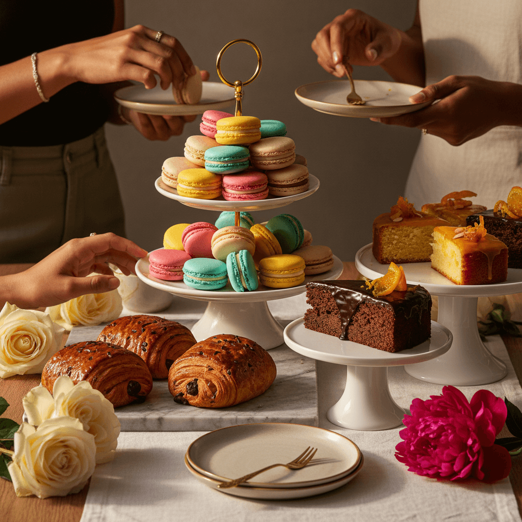 Dessert pop-up display with colorful treats