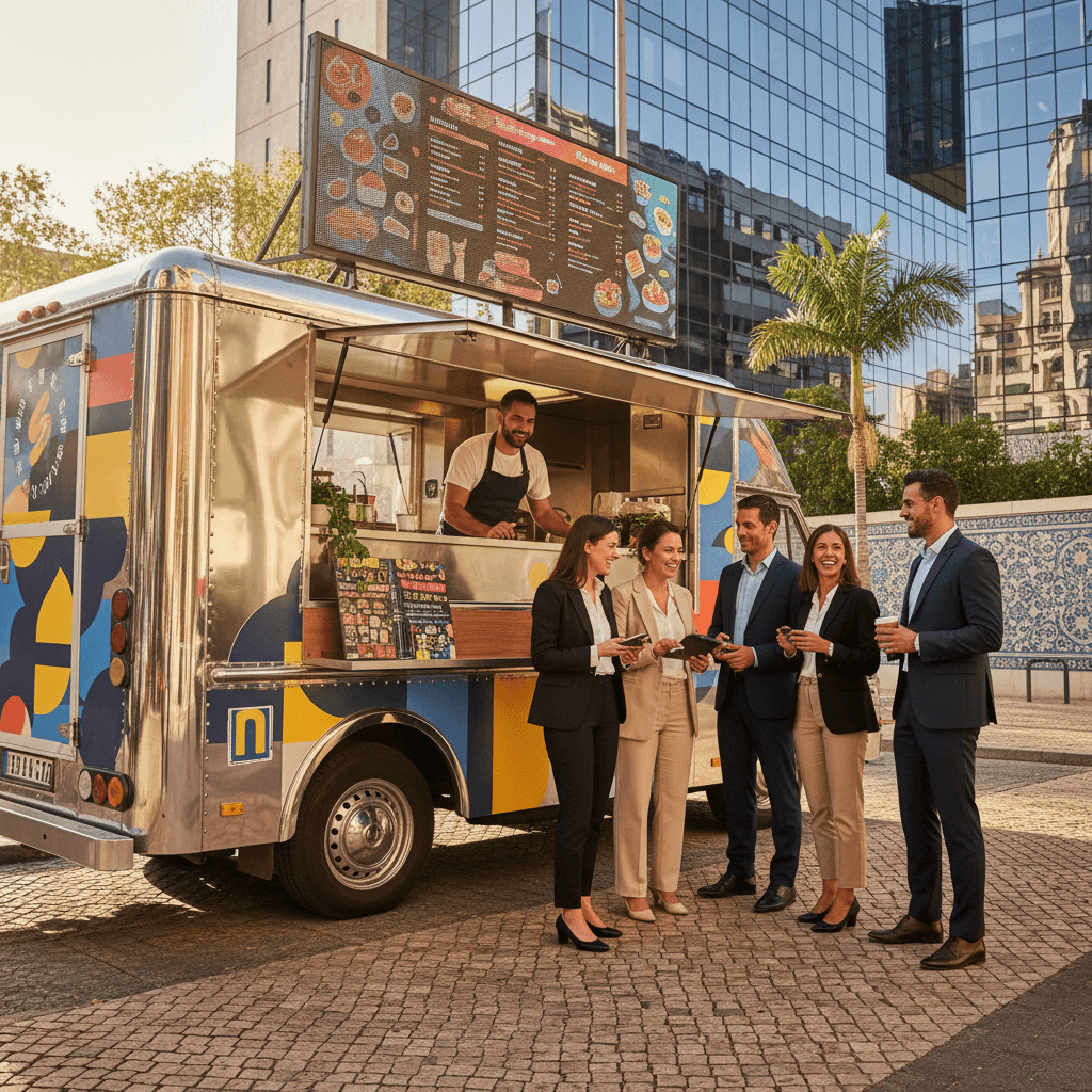 Food truck catering service at Lisbon corporate location